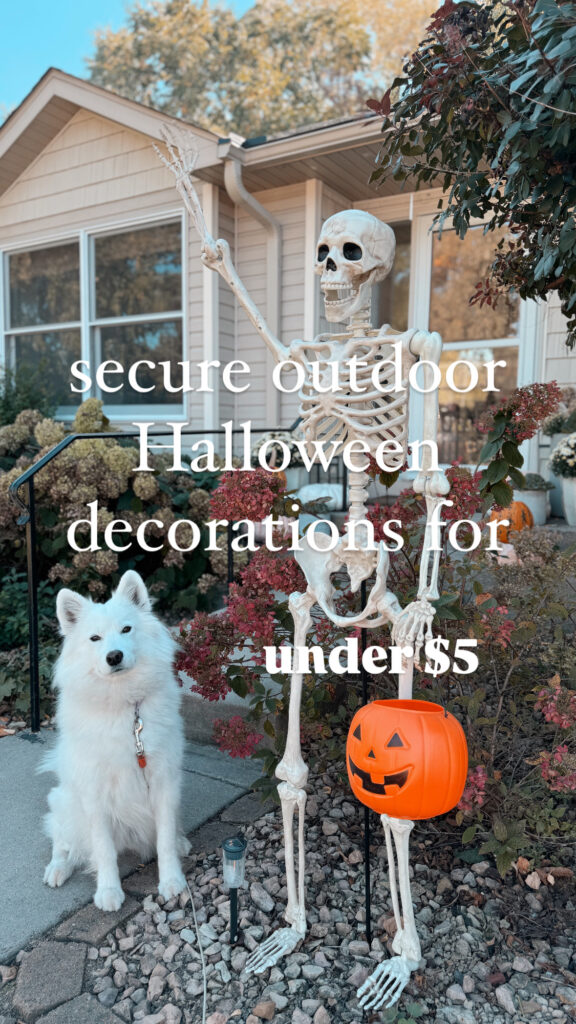 securing your outdoor Halloween decorations with stir and gather
