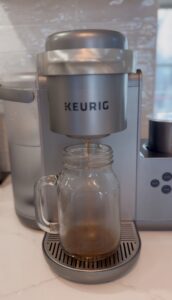 coffee brewing in the stir and gather kitchen