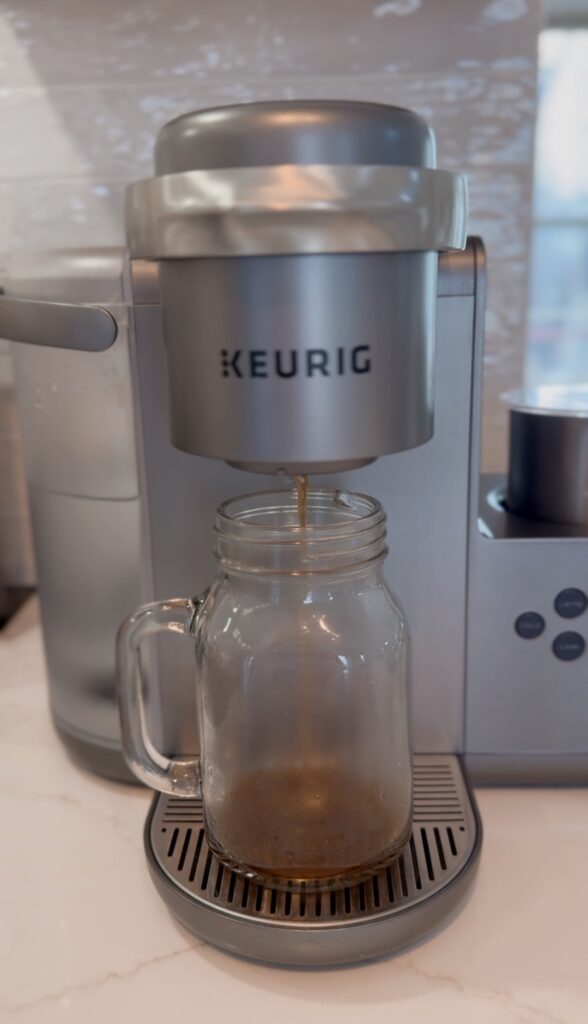 coffee brewing in the stir and gather kitchen
