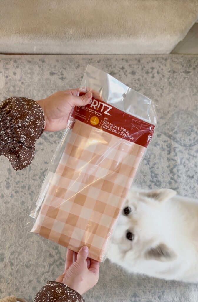 Thanksgiving pink plaid tablecloth