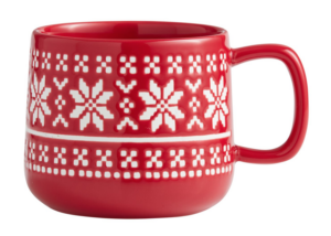 stir and gather red white snowflake christmas mug
