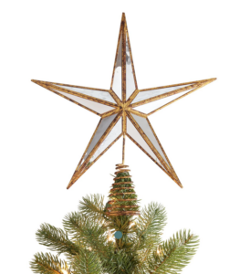 stir and gather gold glass star tree topper
