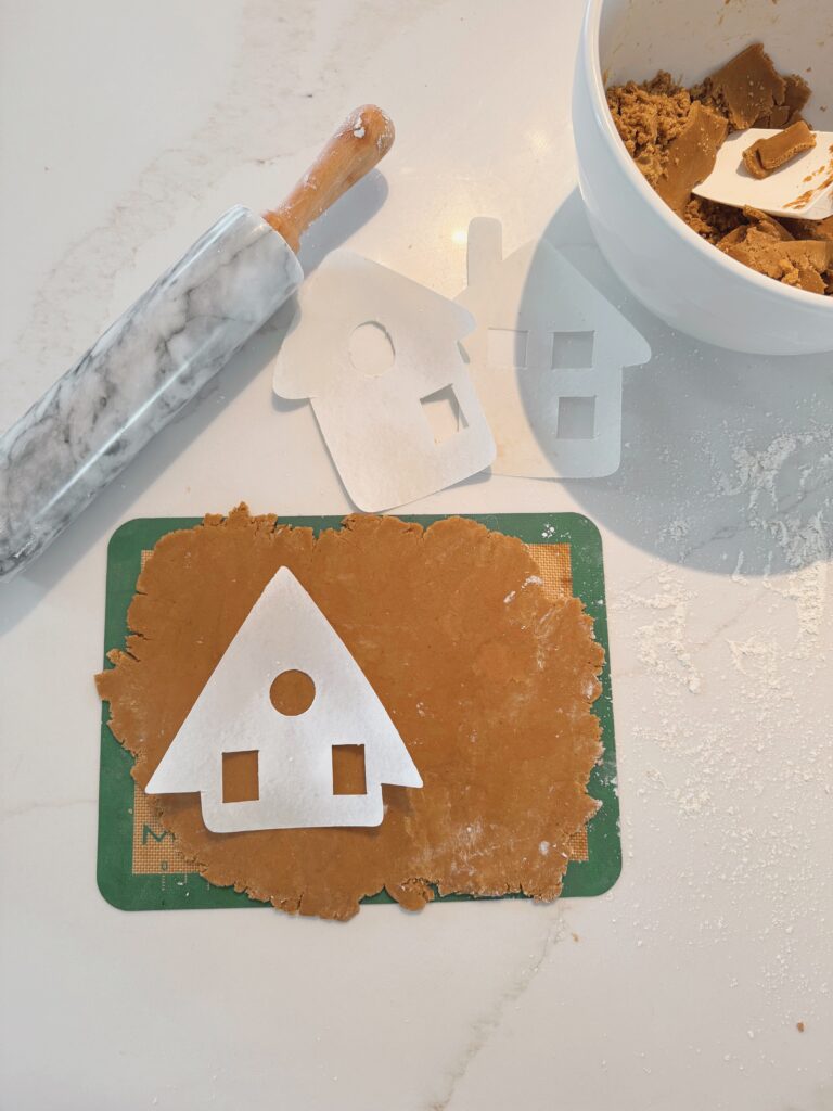 stir and gather blog cutting out gingerbread houses