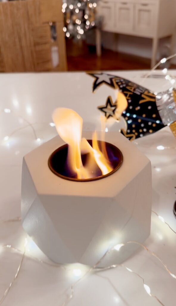 stir and gather using table top fire pit bowl
