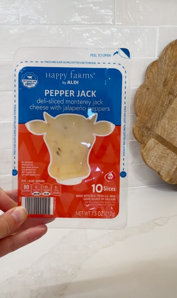 stir and gather using pepper jack cheese from Aldi to make grilled cheese