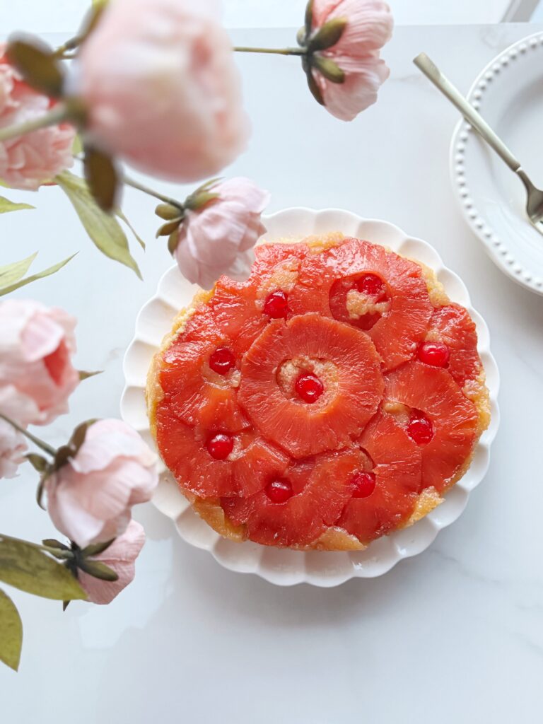 stir and gather pink pineapple upside down cake recipe