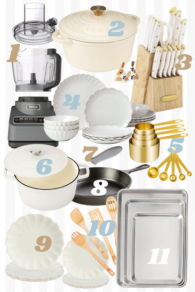 stir and gather food processor and kitchen tools used in sheet pan dinner recipe