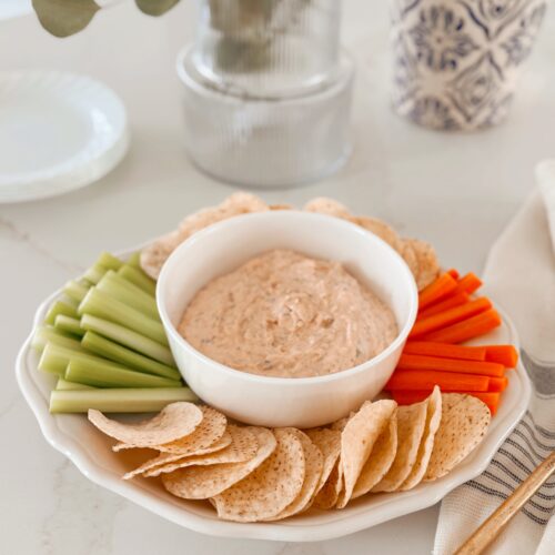 stir and gather greek yogurt 4 ingredient buffalo chicken dip recipe