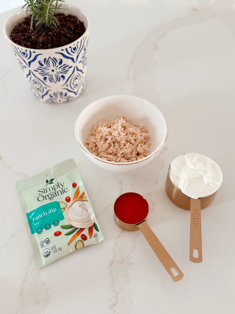stir and gather healthier buffalo chicken dip