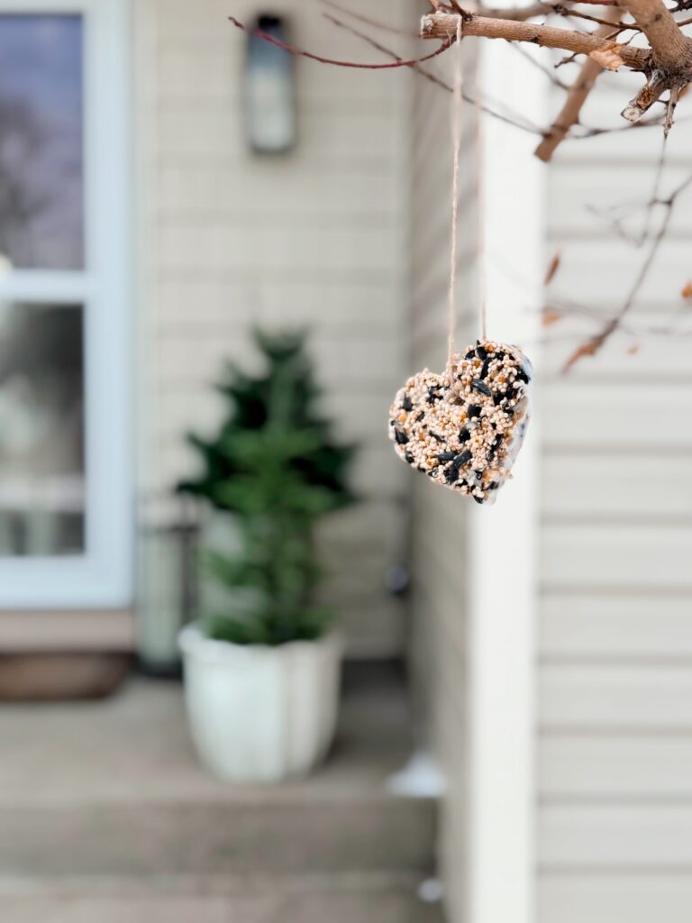 stir and gather tutorial for heart shaped bird feeders
