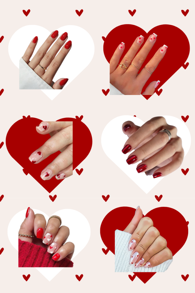 stir and gather short and medium Valentine nails