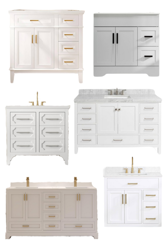 stir and gather affordable white bathroom vanity