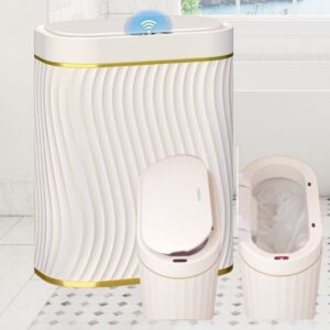 automatic sensor white trash can