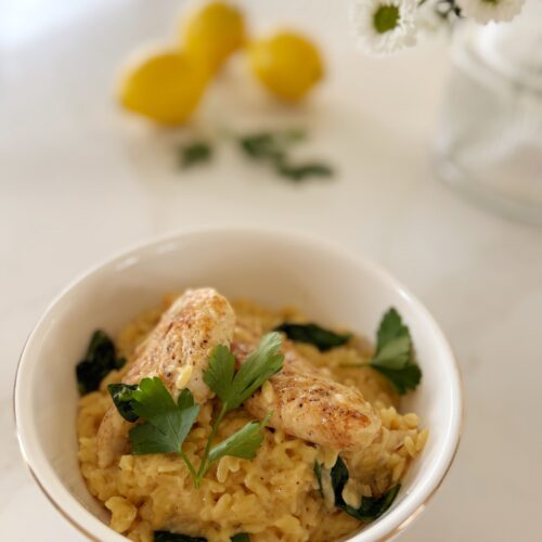 stir and gather creamy lemon chicken orzo one pan comfort meal